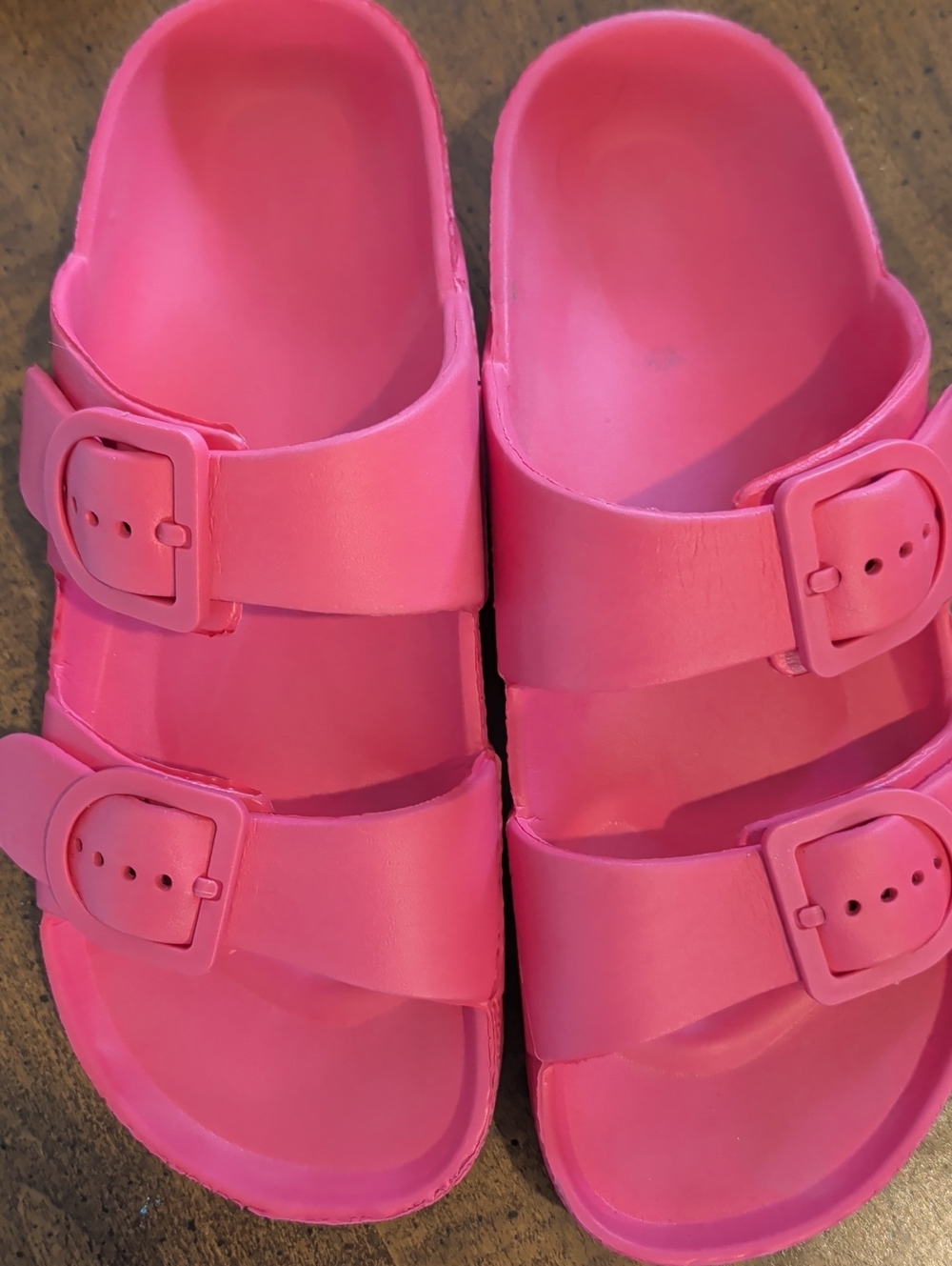 Women's Pink Double-Buckle Comfort Sandals